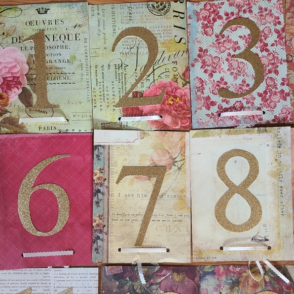🦩 3/$30 Handmade Romantic Table Numbers - Picture 2 of 5